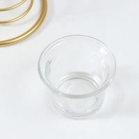 Подсвечник металл на 1 свечу "Золотые листья в круге" d=4,5 см золото 16х9,5х21 см