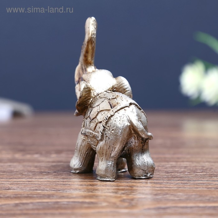 Сувенир полистоун "Мини слоник в попоне-чешуе" 8х6,5х3 см
