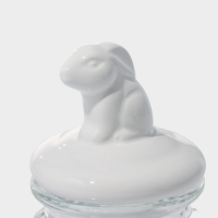 Банка стеклянная для хранения сыпучих продуктов Доляна &laquo;Зайка&raquo;, 230 мл, с керамической крышкой