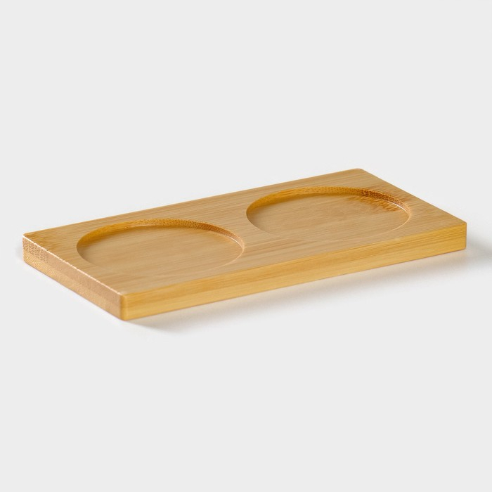 Набор фарфоровый для специй на подставке из бамбука BellaTenero &laquo;Эстет. Грани&raquo;, 2 предмета: солонка 100 мл, перечница 100 мл, цвет белый