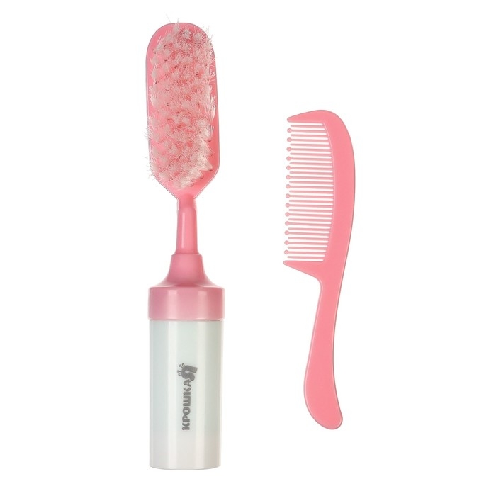 Набор расчесок с погремушкой &laquo;Малыш&raquo;, 2 шт., цвет розовый, рисунок МИКС