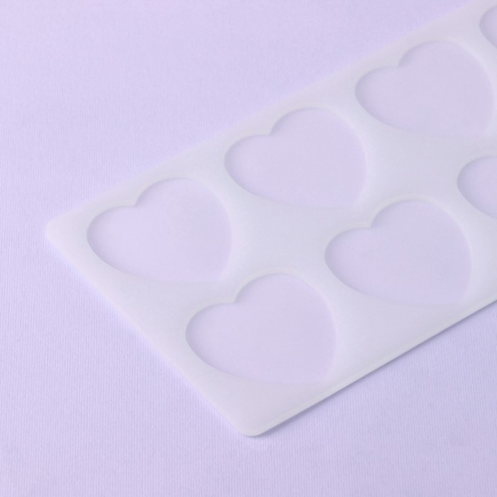 Форма для шоколада &laquo;Сердечки&raquo;, силикон, 8 ячеек, 23,5&times;11,5&times;0,3 см, цвет прозрачный