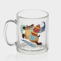 Кружка стеклянная чайная &laquo;С Новым Годом&raquo;, 320 мл, МИКС