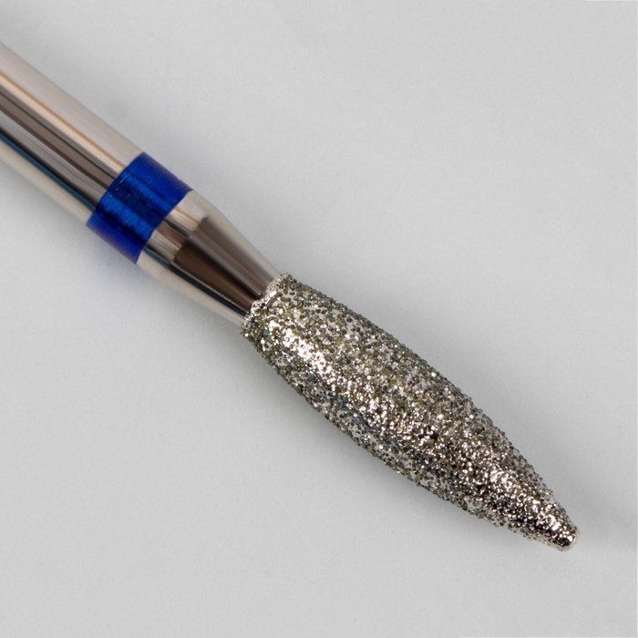 Фреза алмазная для маникюра &laquo;Пламя&raquo;, средняя зернистость, 2,3 &times; 10 мм, в пластиковом футляре