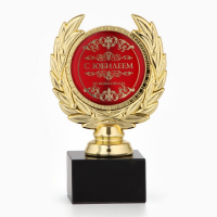 Кубок &laquo;С юбилеем&raquo;, наградная фигура, пластик, золото, 13 х 8 х 5 см.