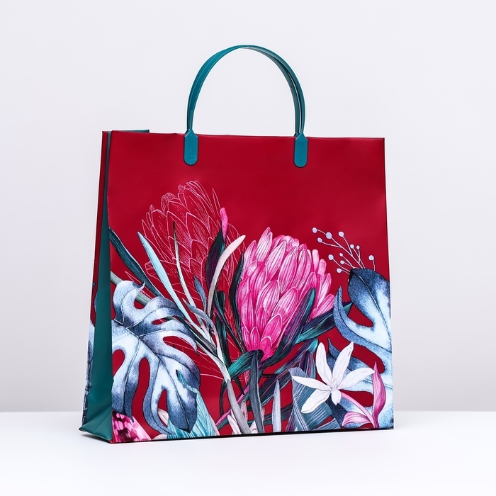 Пакет "Чудесный букет",  мягкий пластик, 30 х 29 х 9 см, 140 мкм