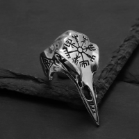 Кольцо &laquo;Коготь&raquo; череп хищника, цвет чернёное серебро, безразмерное