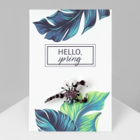 Брошь &laquo;Скорпион&raquo;, цвет розово-фиолетовый в черненом серебре