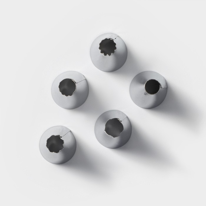 Набор кондитерский, 8 предметов: 5 насадок, адаптер, мешок, шпатель, насадки, цвет МИКС