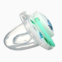 Набор: Соска - пустышка с держателем &laquo;Птички&raquo;, ортодонтическая, +6 мес, цвет зеленый