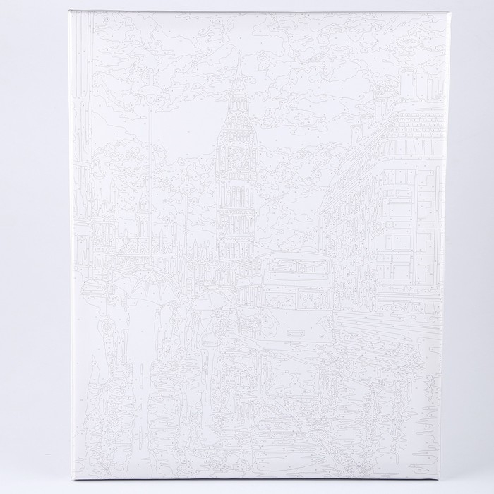 Картина по номерам на холсте с подрамником "Дождливая улица" 40*50 см