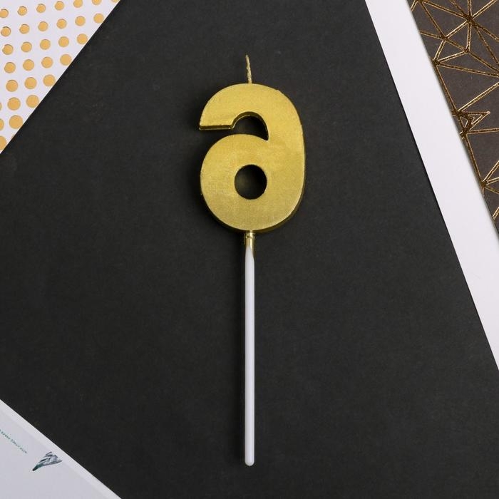 Свеча для торта, цифра &laquo;6&raquo;, 11,5 х 2,3 см