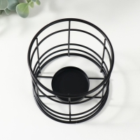 Подсвечник металл на 1 свечу 5 см "Далила" черный 10,5х10,5х11 см