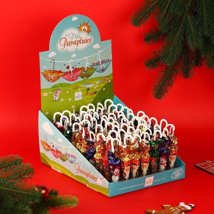 Новый год. Шоколад фигурный "Рождественский зонтик", 12 г