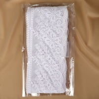 Кружево на сетке, 110 мм &times; 11 &plusmn; 1 м, цвет белый