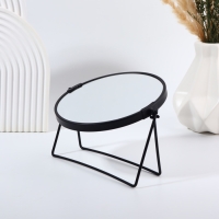 Зеркало настольное &laquo;Круг&raquo;, двустороннее, с увеличением, d зеркальной поверхности 16 см, цвет чёрный