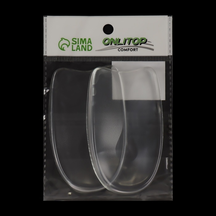 Подпяточники для обуви, на клеевой основе, силиконовые, 9,5 &times; 5,5 см, пара, цвет прозрачный