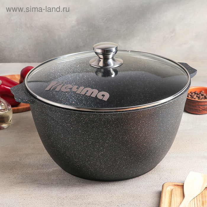 Кастрюля &laquo;Гранит Star&raquo;, 10 л, d= 32 см, h=18 см, антипригарное покрытие, цвет серый