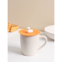 Крышка - непроливайка силиконовая Доляна &laquo;Лама&raquo;, d=10 см, цвет оранжевый