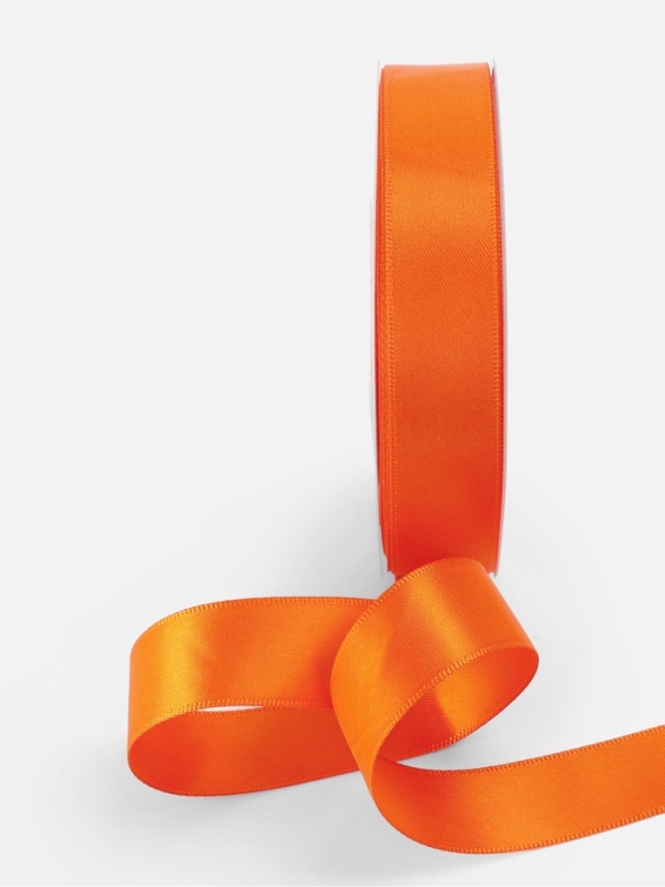 Лента атласная двухсторонняя №751 20мм*25&plusmn;1м ярко-оранжевый TR