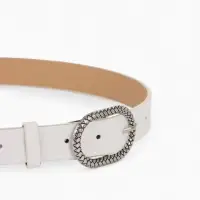 Ремень жен 05-01-02-01, Июнь2511, 2,9*0,3*110 см, винт, пряж металл, 1 прокол, белый