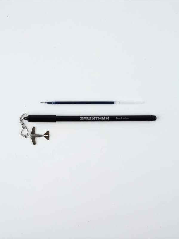 Ручка пластик с подвеской самолёт "23 февраля честь и отвага"