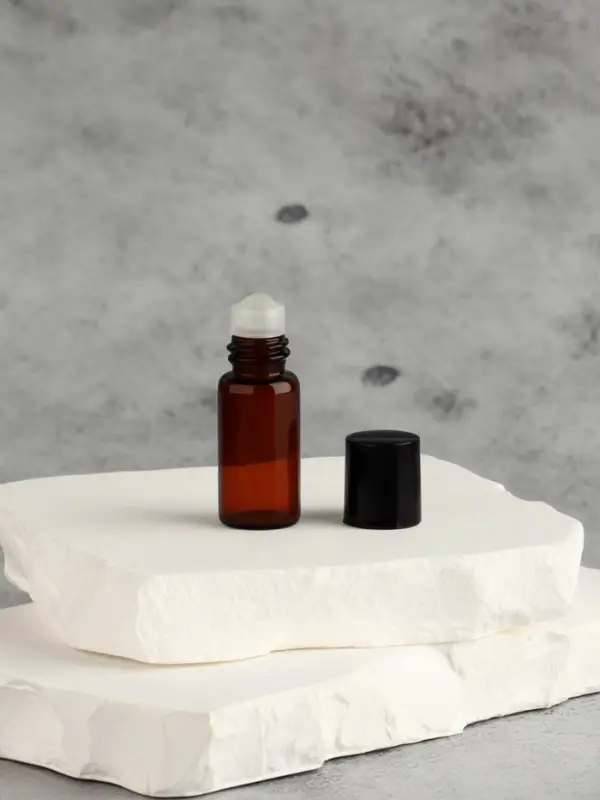 Флакон для парфюма, со стеклянным роликом, 3 мл, коричневый, чёрный