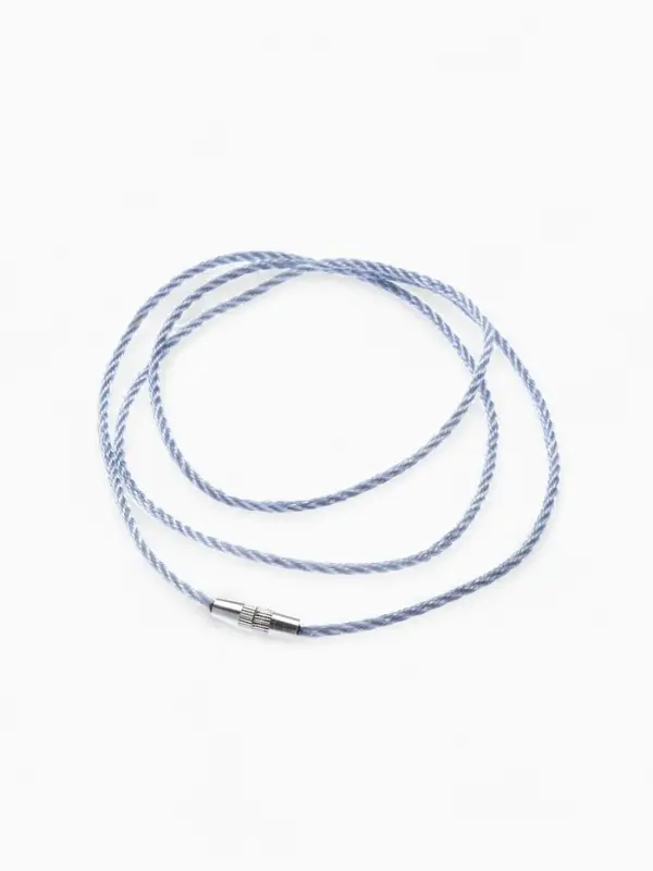 Шнурок гайтан 60 см d=2 мм, цвет серебряный, винтовой замок серебро