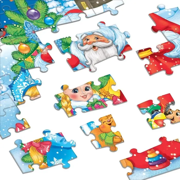 Пазл детский &laquo;Дедушка Мороз и Снегурочка&raquo;, 54 элемента