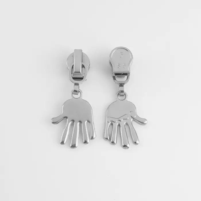 Бегунок для молнии &laquo;Спираль&raquo;, №5, &laquo;Ладонь&raquo;, 10 шт., цвет никель