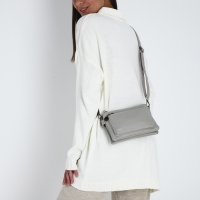 Сумка кросс-боди на молнии, цвет серый