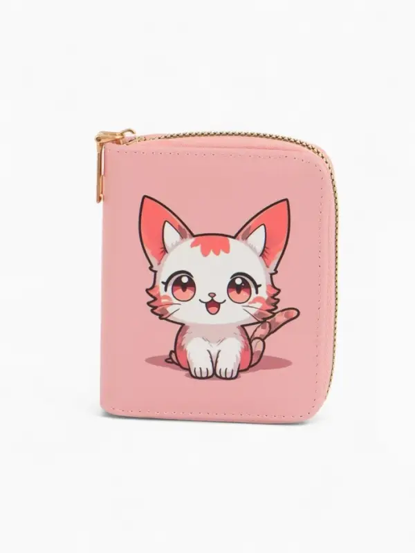 Кошелек дет 07-01-01 Июнь2537 кот, 8,52,510,5 см, 2 отд+отд/молн, д/карт, розовый