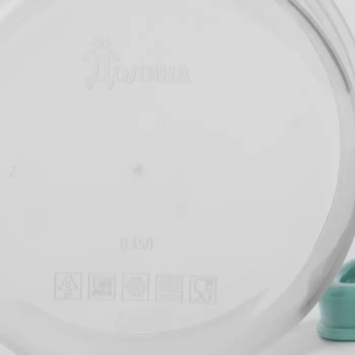 Контейнер круглый Доляна, пищевой, 150 мл, прозрачный, крышка бирюзовая