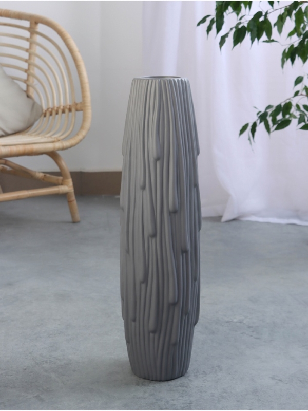 Ваза керамика напольная "Ганс" 58х13 см, серый
