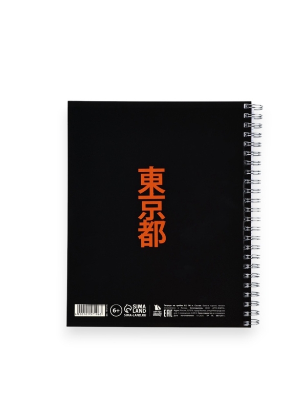 Тетрадь А5, 96 листов на спирали &laquo;Аниме девочка кошка&raquo; уф лак