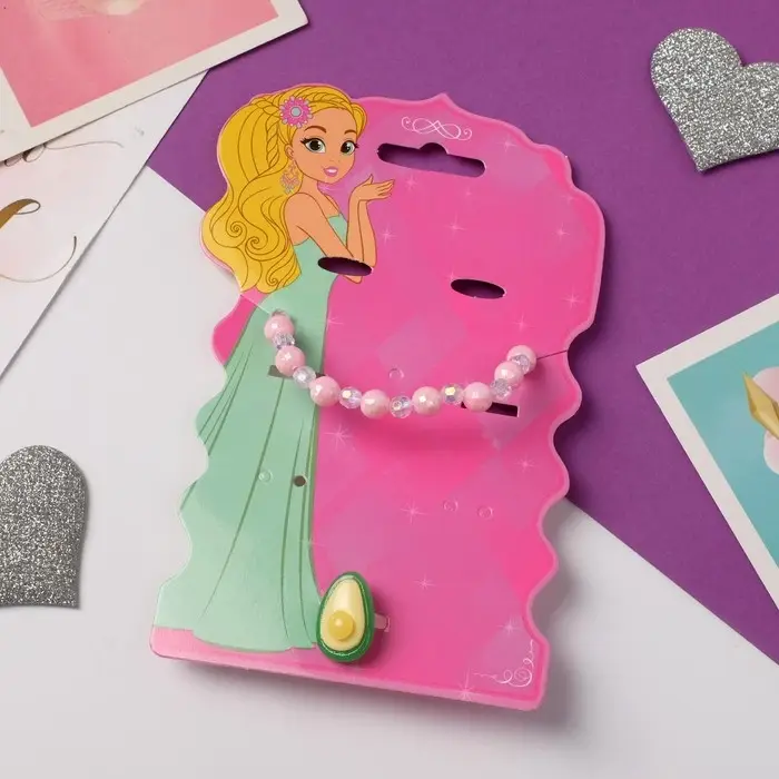 Набор детский &laquo;Выбражулька&raquo; 2 предмета: кольцо, браслет, авокадо, цветной