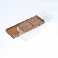 Коробка для муссовых пирожных 3 штуки, 26&times;8.5&times;6 Крафт