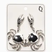 Серьги "Краб", цвет серебро