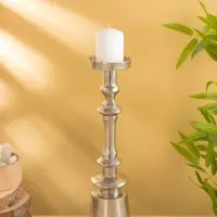 Подсвечник "Стэп" алюминий 37 см, цв. серебро