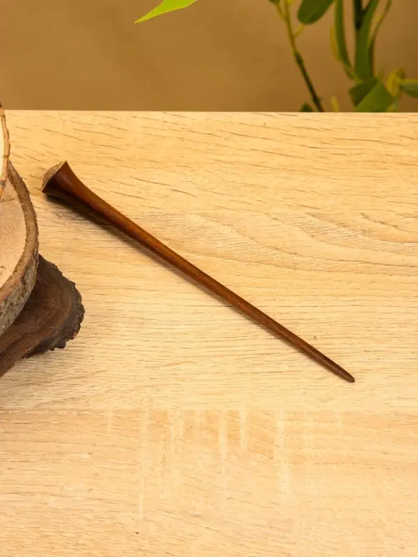 Заколка для волос фигурная, дерево Соно, ракушка, 20 см, цв. тёмно-коричневый