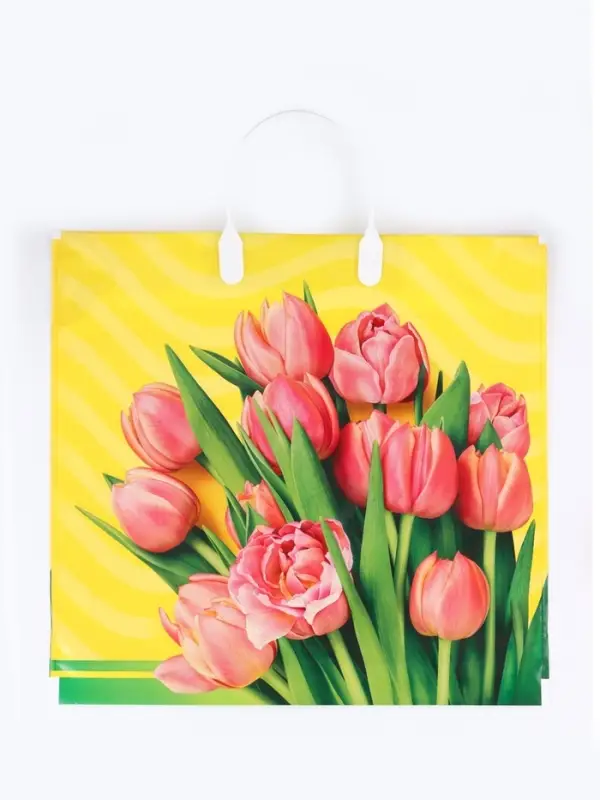 Пакет "Муза", полиэтиленовый с пластиковой ручкой, 37х34 см, 80 мкм