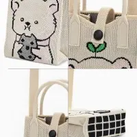 Сумка подр Мишка, 12*4*17, отд на кнопке, дл ремень, белый