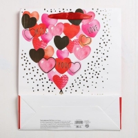 Пакет подарочный ламинированный вертикальный, упаковка, &laquo;I love you&raquo; с тиснением, ML 23 x 27 х 11,5 см