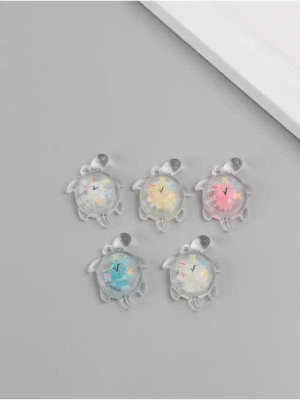 Подвеска для творчества акрил "Улыбчивая черепашка" светится в темноте МИКС 3х2х1 см