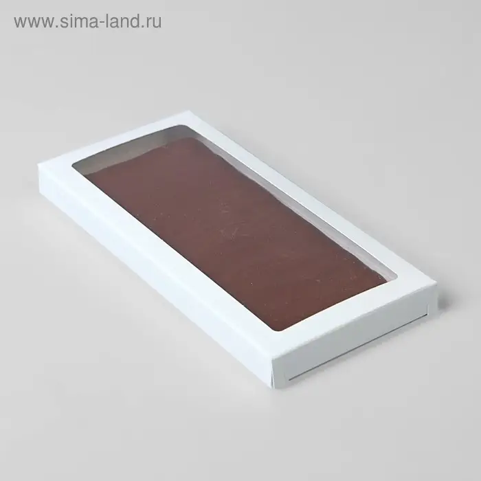 Подарочная коробка под плитку шоколада, белая с окном, 17.1&times;8&times;1.4 см