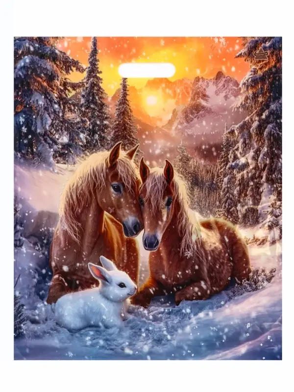 Пакет подарочный, новогодний &laquo;Совершенство&raquo;, полиэтиленовый с вырубной ручкой, л 45&times;38 см, 60 мкм