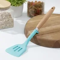 Лопатка с прорезями Доляна &laquo;Лагуна&raquo;, 29 см, цвет голубой