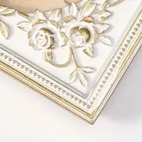 Фоторамка полистоун 13х18 см "Овал в розах" белая с золотом 14х1,5х19 см