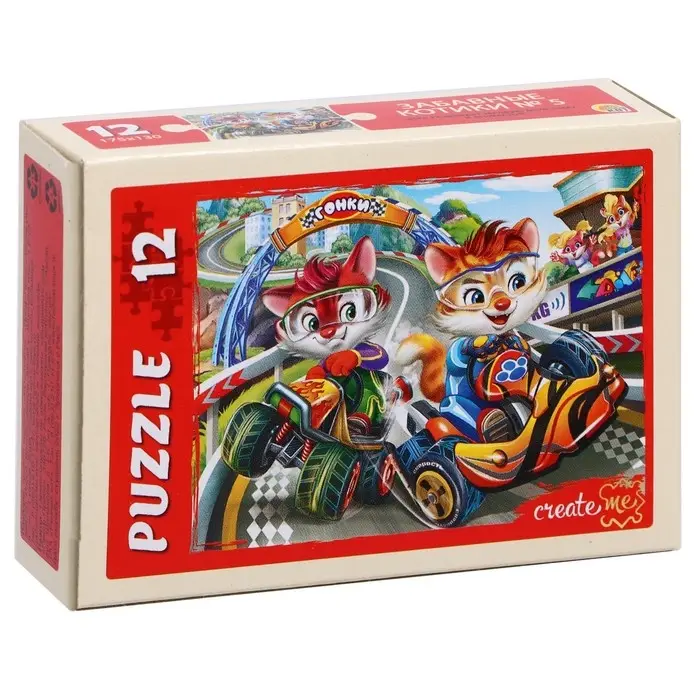 Пазлы &laquo;Забавные котики №5&raquo;, 12 элементов