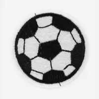 Термоаппликация &laquo;Футбольный мячик&raquo;, d=5.1 см, белая, чёрная